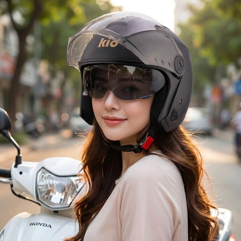 Mũ bảo hiểm KiO KN11K năng động, cực kỳ dễ thương