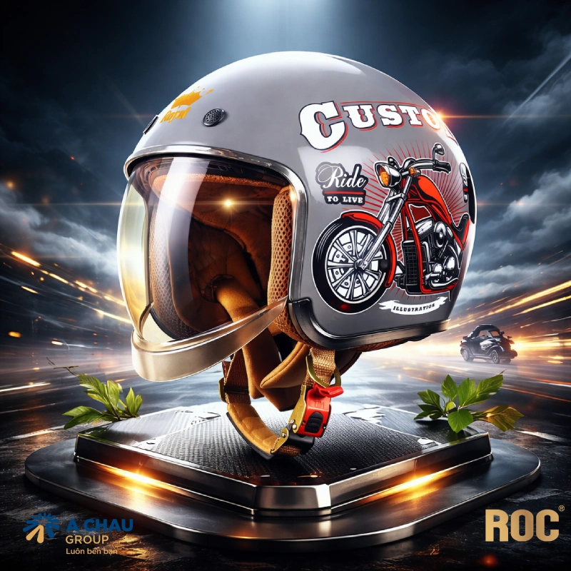 Mũ bảo hiểm 3/4 kính âm