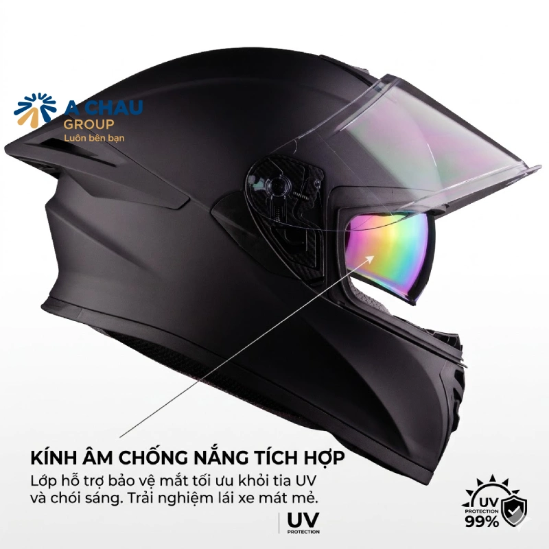 Tùy theo loại mà cấu tạo mũ bảo hiểm fullface có kính âm