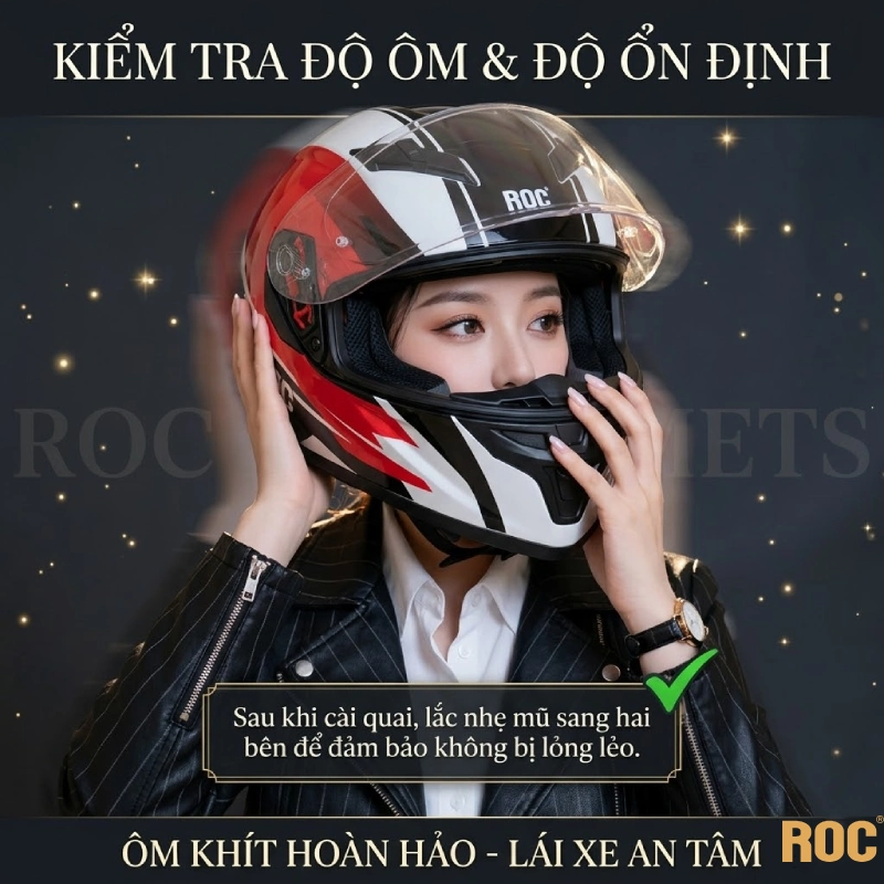 Bước 6: Kiểm tra độ ôm và độ ổn định sau khi cài quai