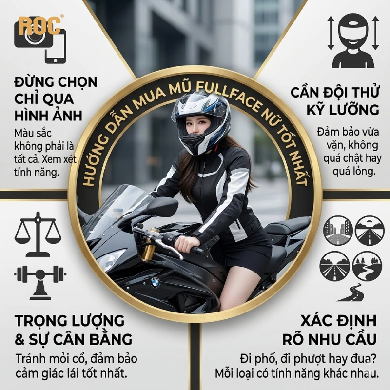 Hướng dẫn cách mua mũ fullface nữ tốt nhất