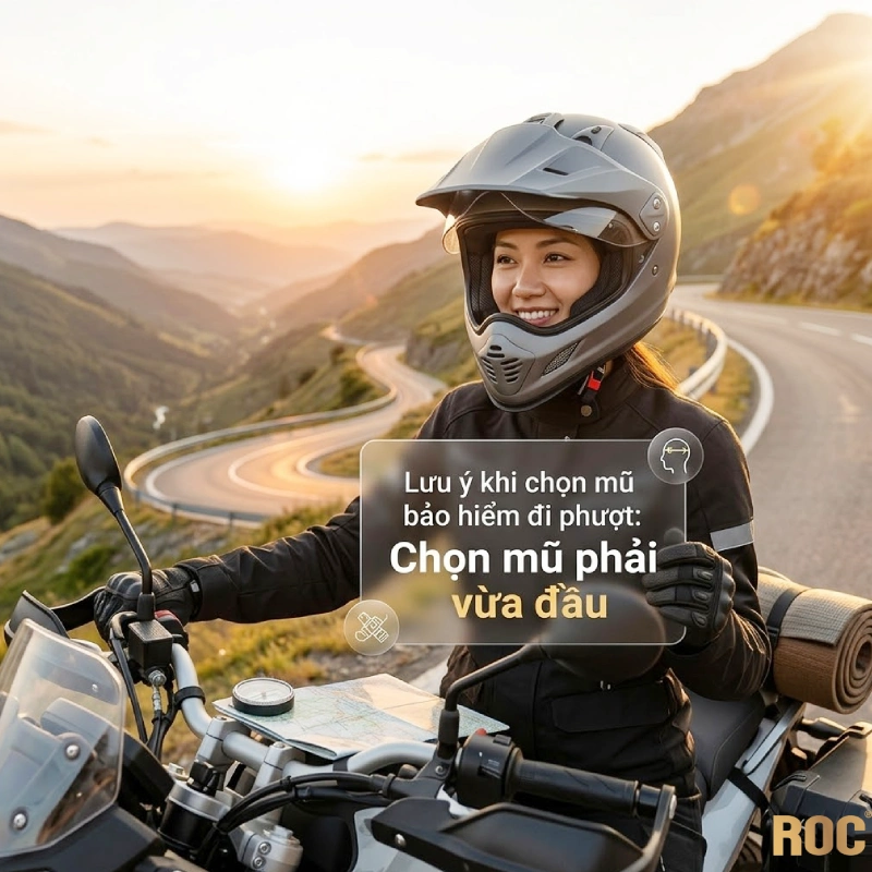 Chọn mũ bảo hiểm đi phượt phải vừa đầu