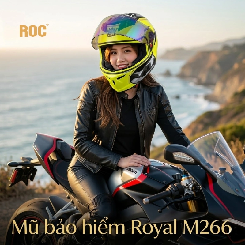 Mũ bảo hiểm Fullface nữ Royal M266 2 kính
