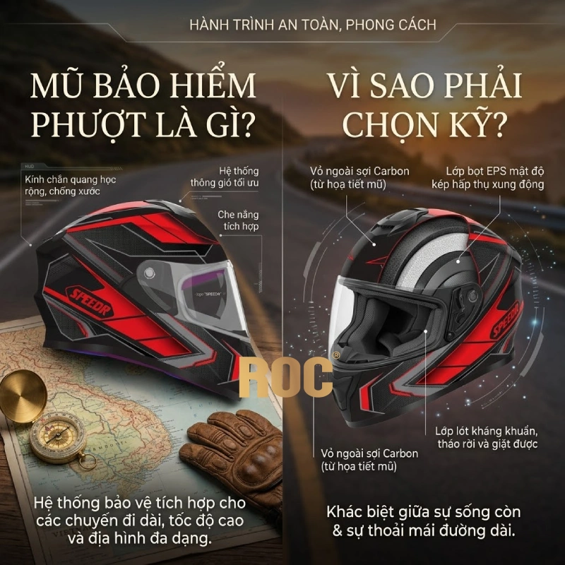 Mũ bảo hiểm phượt là gì và vì sao phải chọn kỹ?