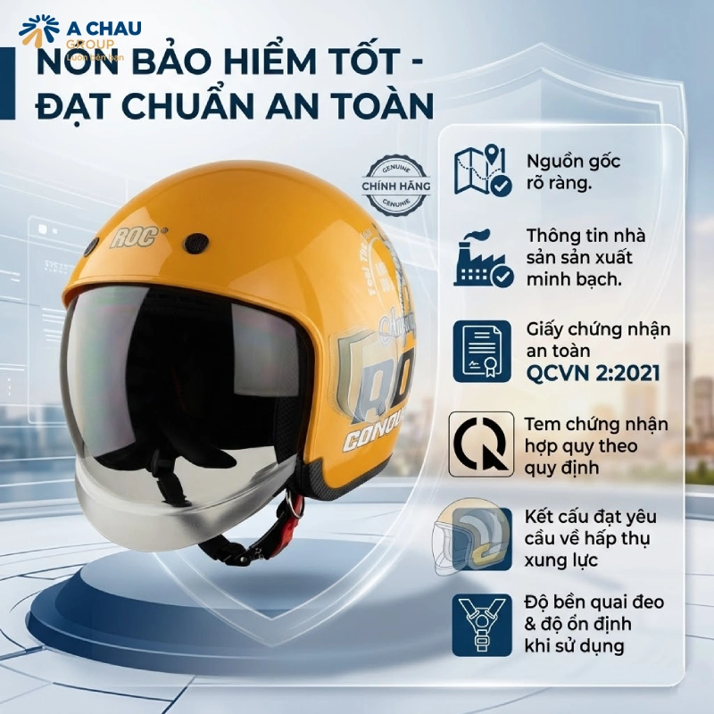 Nón bảo hiểm tốt phải đạt chuẩn an toàn