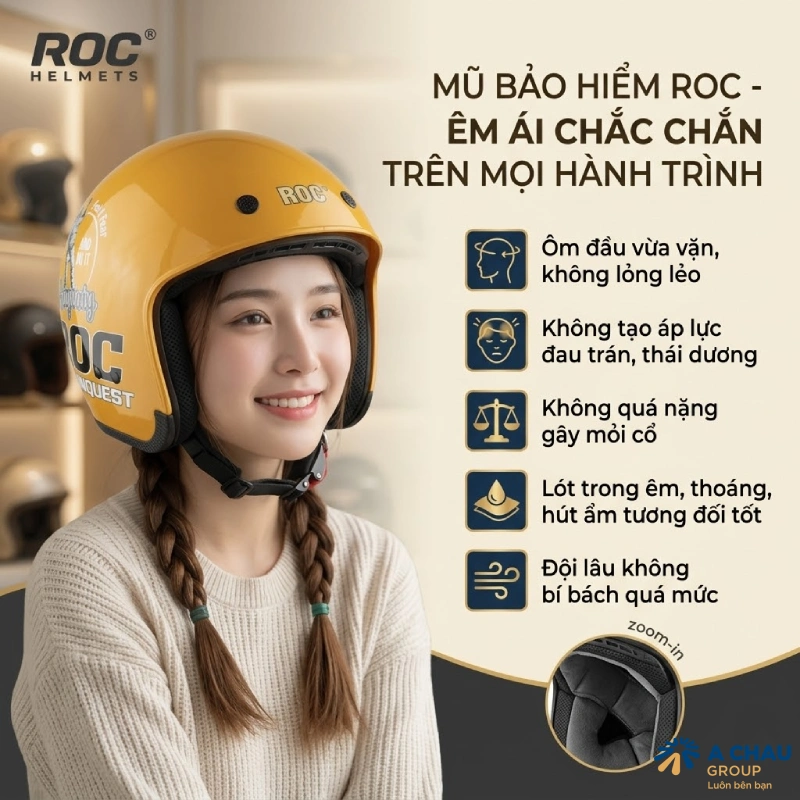 Một mũ bảo hiểm tốt phải đội êm, chắc và không gây khó chịu