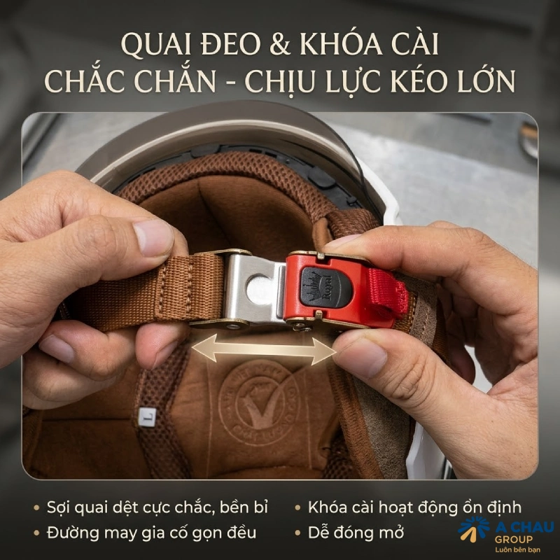 Quai đeo và khóa cài chắc chắn, chịu lực kéo lớn
