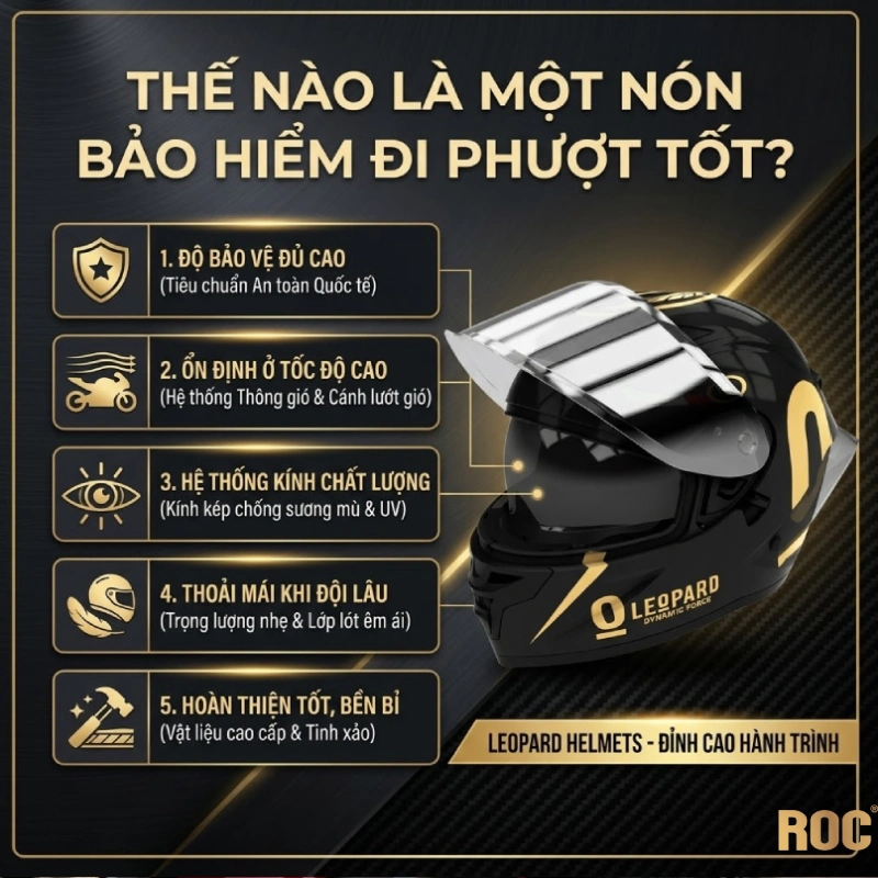 Thế nào là một nón bảo hiểm đi phượt tốt?