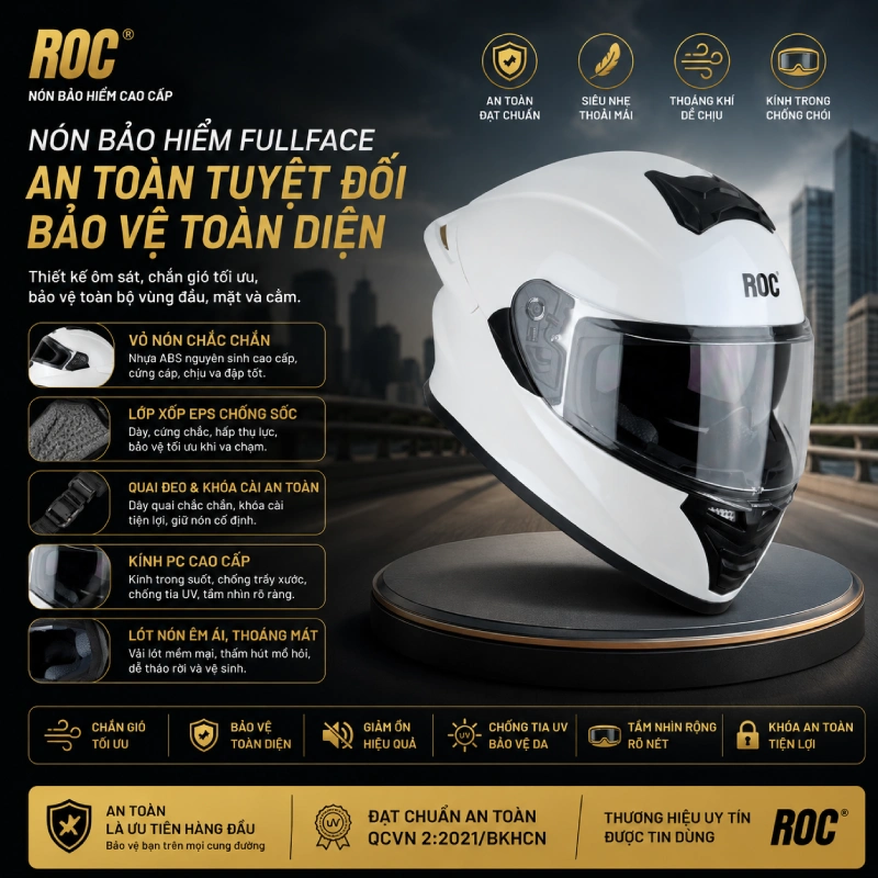 Nón bảo hiểm fullface an toàn tuyệt đối