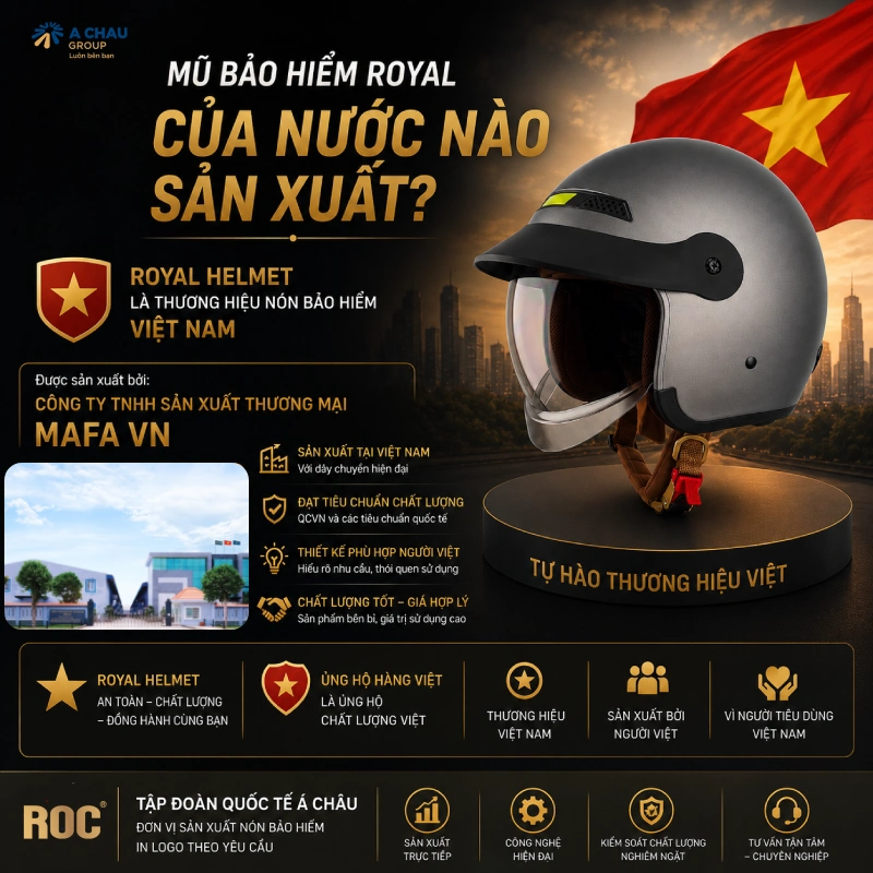 Mũ bảo hiểm Royal của nước nào sản xuất?