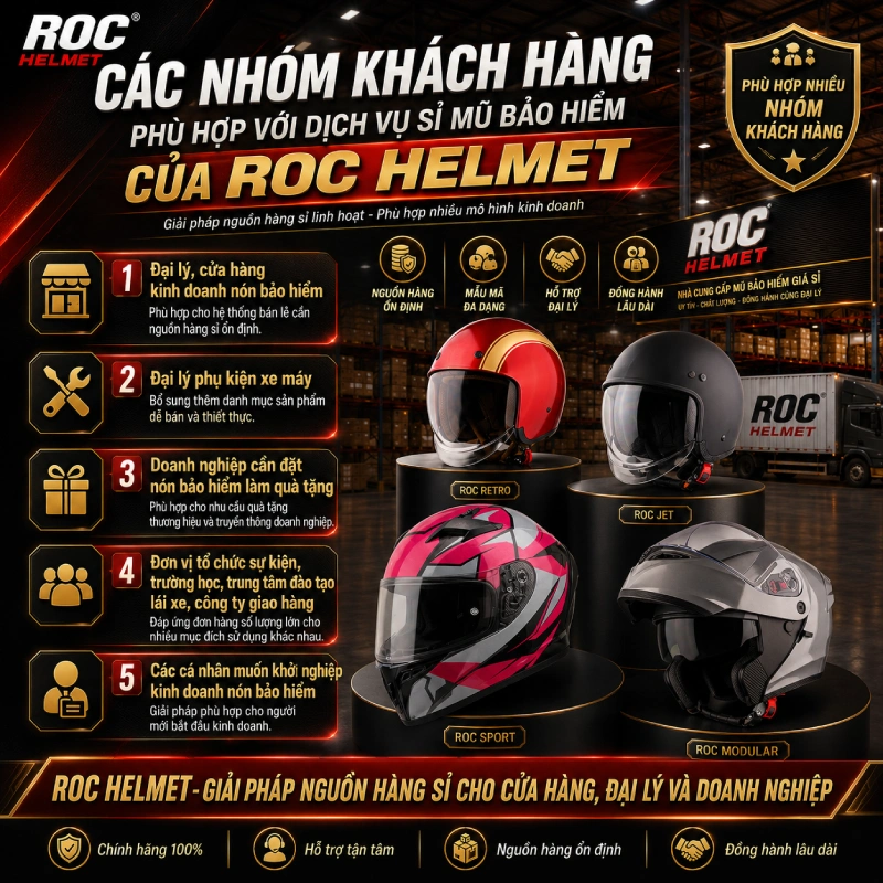 Các nhóm khách hàng phù hợp để nhập sỉ mũ bảo hiểm