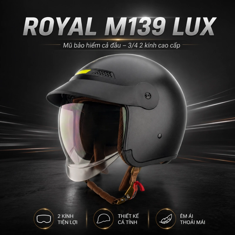 Mũ bảo hiểm chụp cả đầu M139 LUX