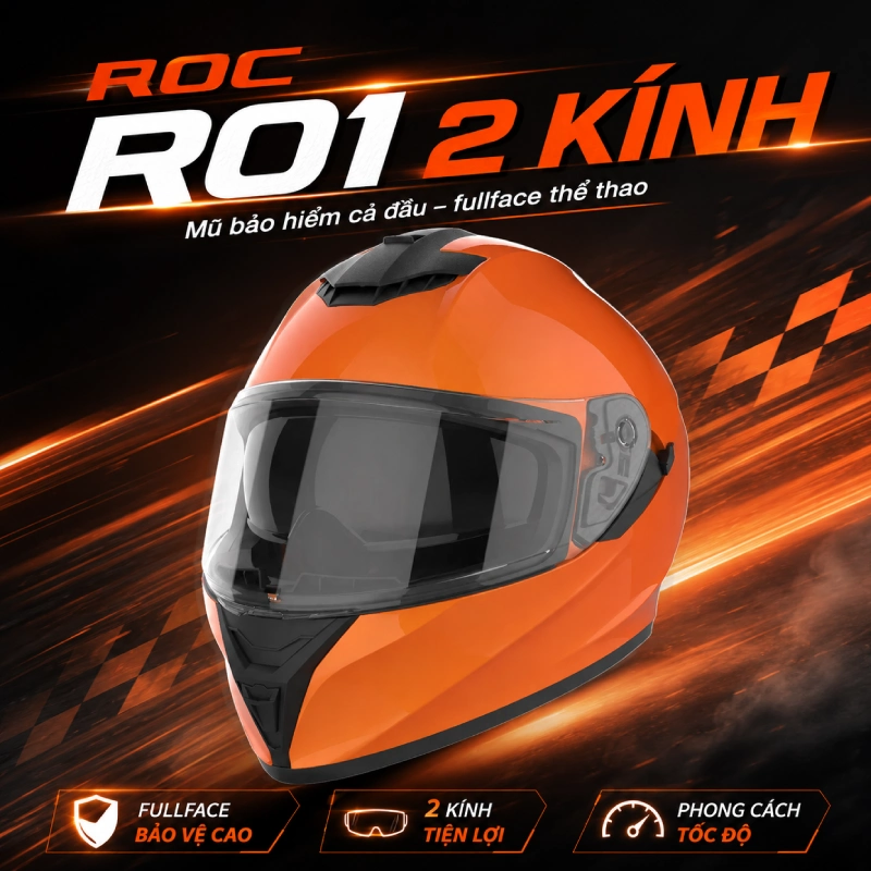 Nón bảo hiểm trùm kín đầu ROC R01