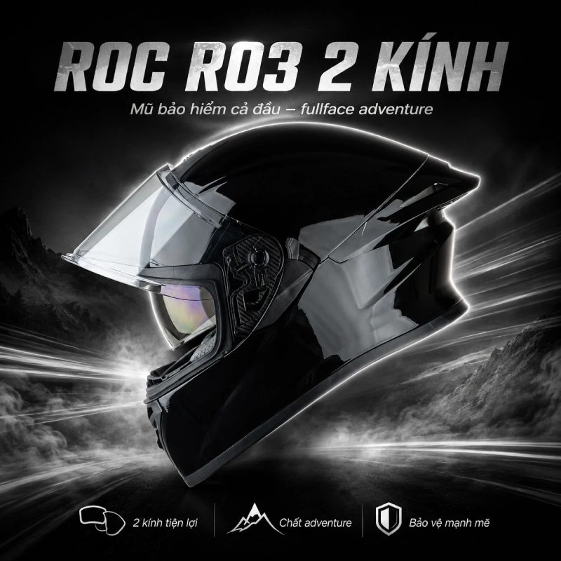 Nón bảo hiểm trùm kín đầu ROC R03