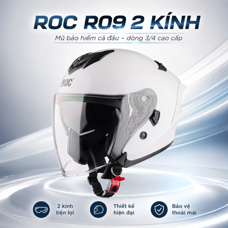 Mũ bảo hiểm chụp đầu ROC R09