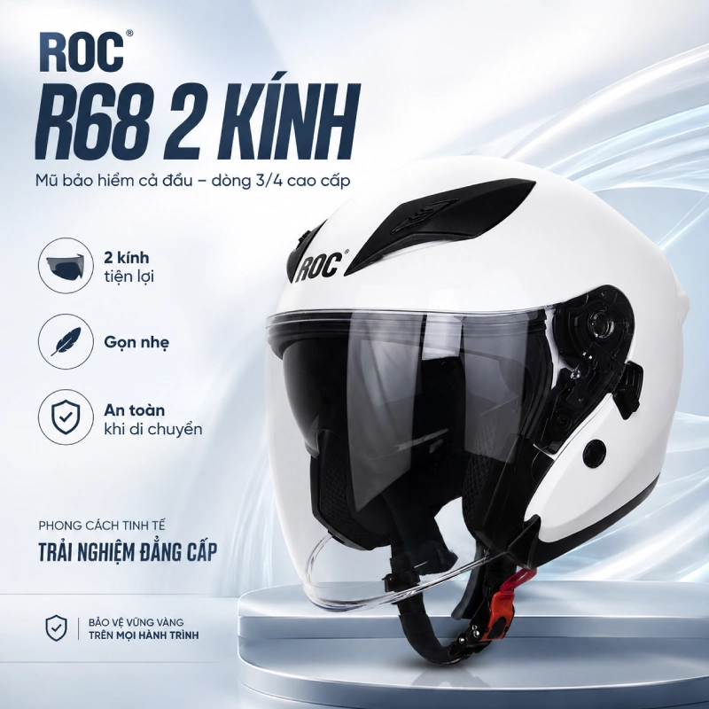Mũ bảo hiểm chụp đầu ROC R68