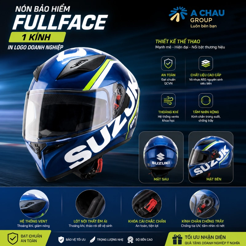 Mẫu nón bảo hiểm quảng cáo fullface