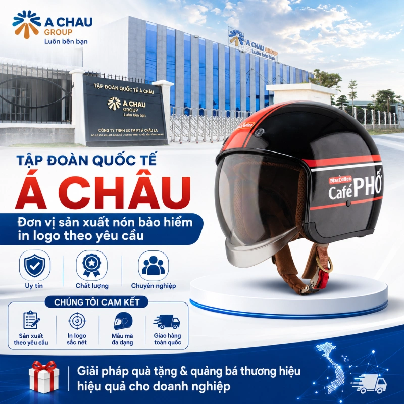 Tập đoàn quốc tế Á Châu chuyên sản xuất mũ bảo hiểm quảng cáo chất lượng cao