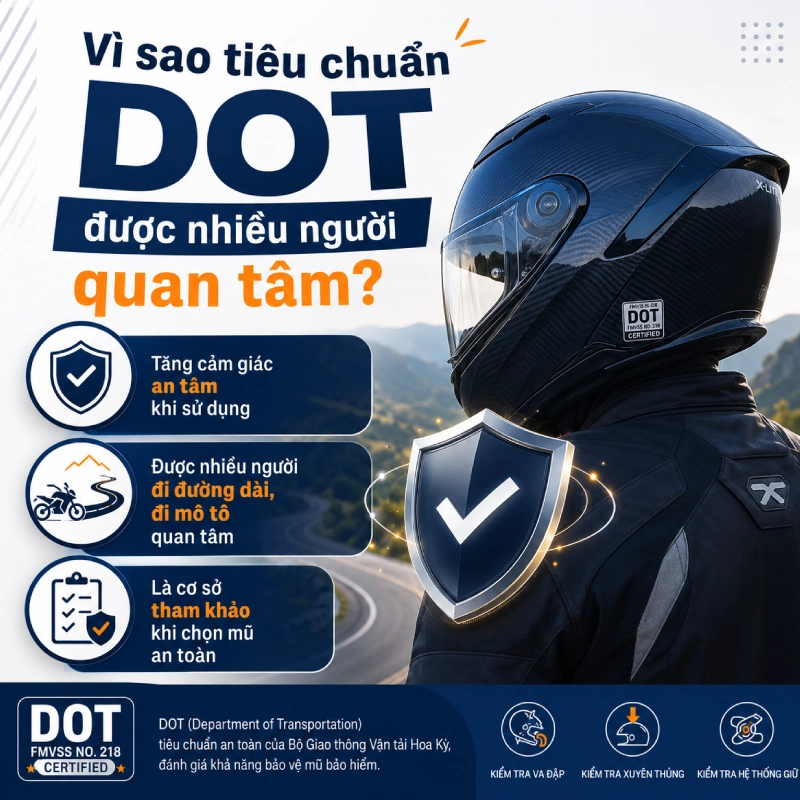 Nón bảo hiểm DOT là gì? Tiêu chuẩn ra sao 3 Vì sao nón bảo hiểm DOT lại được nhiều người quan tâm?