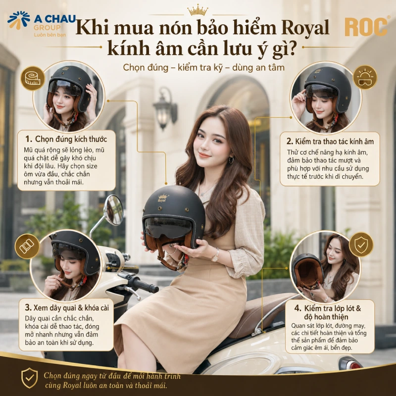 Top 10 mũ bảo hiểm Royal kính âm tốt nhất hiện nay 13 Mua mũ bảo hiểm royal kính âm bạn cần lưu ý