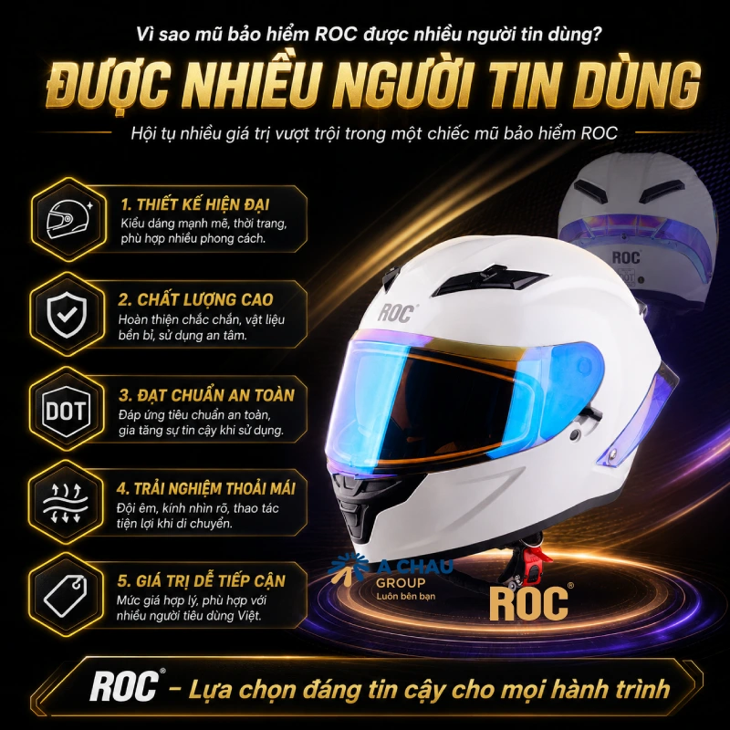 Lý do mũ bảo hiểm ROC được nhiều người tin dùng