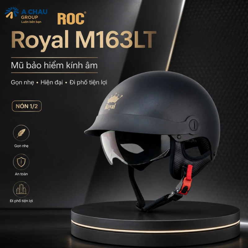 Top 10 mũ bảo hiểm Royal kính âm tốt nhất hiện nay 4 Mũ bảo hiểm Royal kính âm M163LT