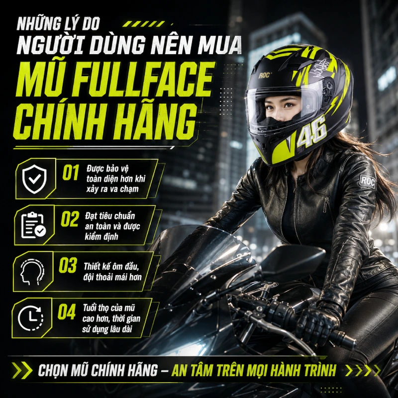 Chia sẻ cách nhận biết mũ fullface chính hãng 2 Những lý do người dùng nên mua mũ fullface chính hãng