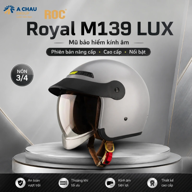 Top 10 mũ bảo hiểm Royal kính âm tốt nhất hiện nay 9 Mũ bảo hiểm Royal kính âm M139 LUX