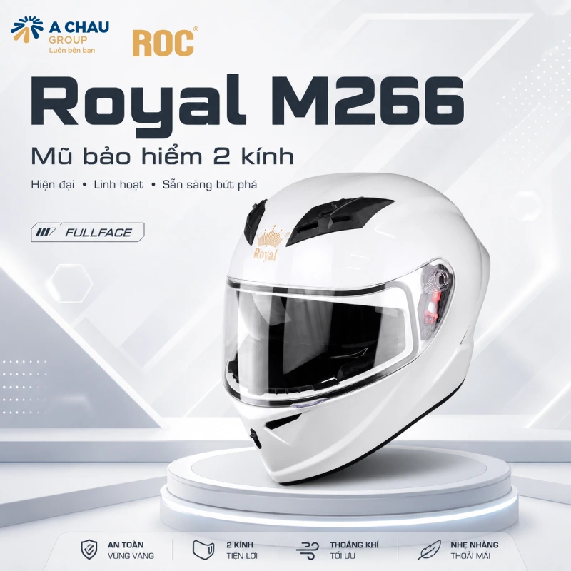 Top 10 mũ bảo hiểm Royal kính âm tốt nhất hiện nay 12 Mũ bảo hiểm Royal kính âm M366