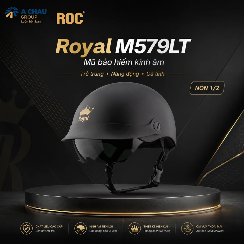 Top 10 mũ bảo hiểm Royal kính âm tốt nhất hiện nay 5 Mũ bảo hiểm Royal kính âm M579LT