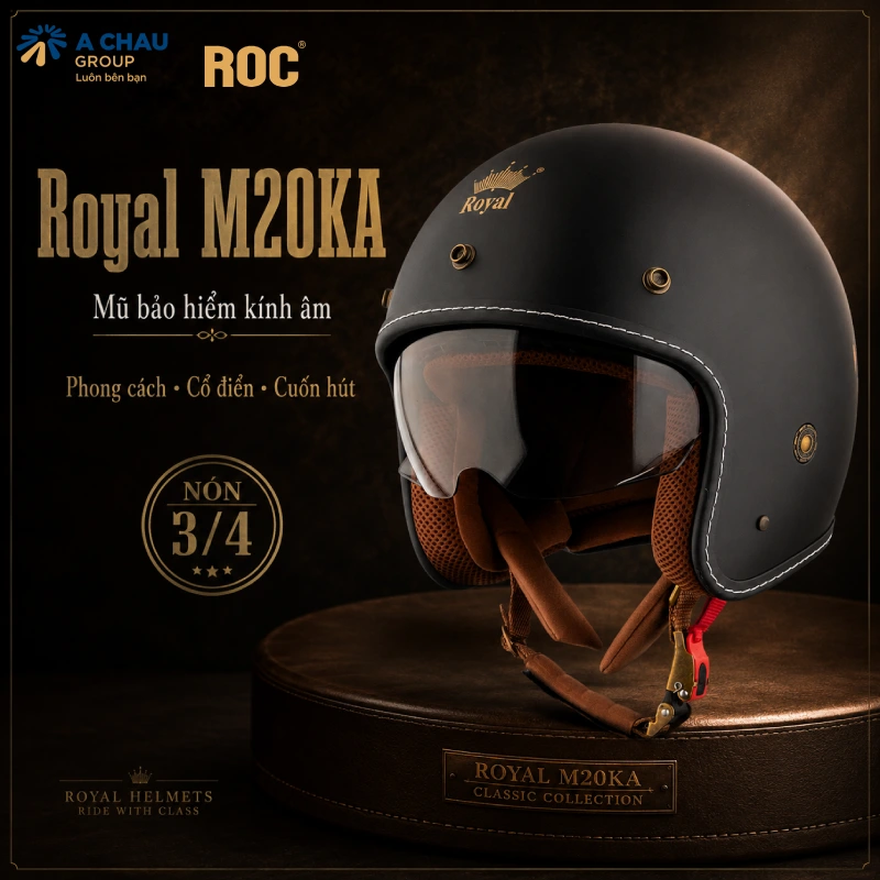 Top 10 mũ bảo hiểm Royal kính âm tốt nhất hiện nay 6 Mũ bảo hiểm Royal kính âm M20KA
