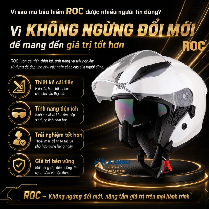 Vì sao mũ bảo hiểm ROC được nhiều người tin dùng? 8 ROC Không ngừng đổi mới để mang đến giá trị tốt hơn