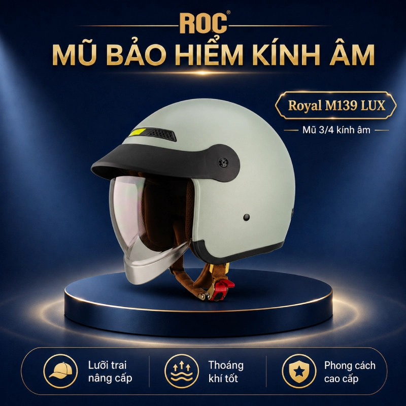 Top 8 mũ bảo hiểm kính âm ưa chuộng nhất 10 Nón bảo hiểm kính âm M139 LUX