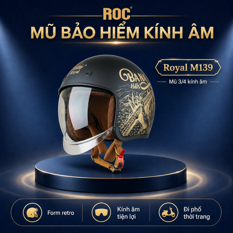 Top 8 mũ bảo hiểm kính âm ưa chuộng nhất 9 Mũ bảo hiểm kính âm M139