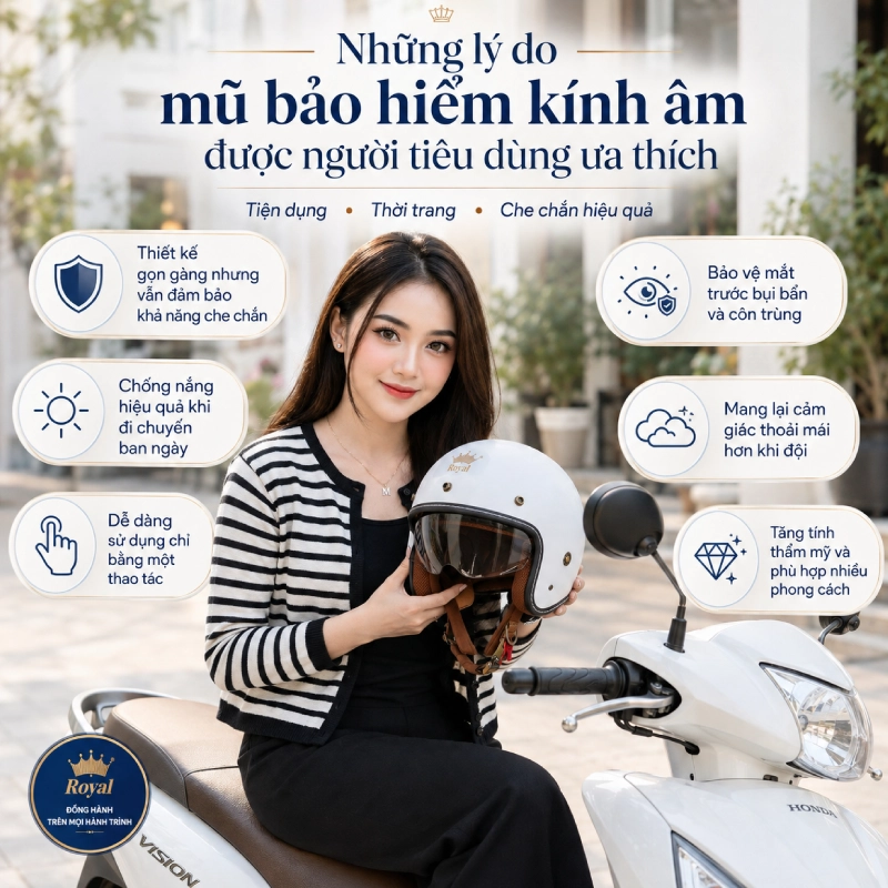 Top 8 mũ bảo hiểm kính âm ưa chuộng nhất 3 Những lý do mũ bảo hiểm kính âm được người tiêu dùng ưa thích