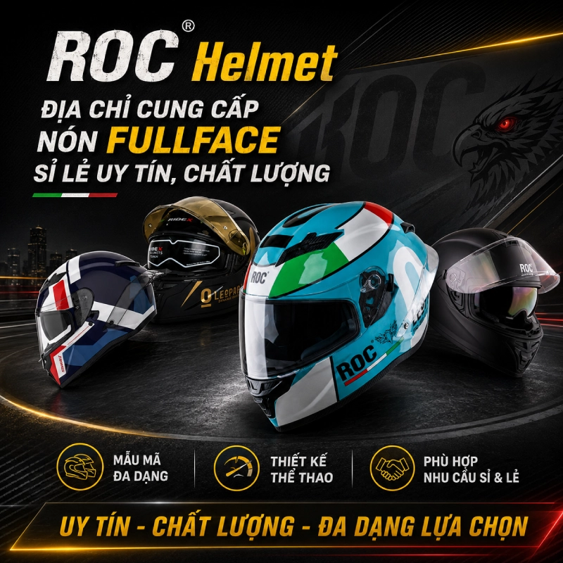Nón fullface bị rộng có sao không? 6 ROC Helmet địa chỉ cung cấp nón fullface sỉ lẻ uy tín, chất lượng