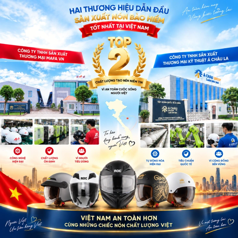 2 công ty sản xuất nón bảo hiểm uy tín hàng đầu Việt Nam