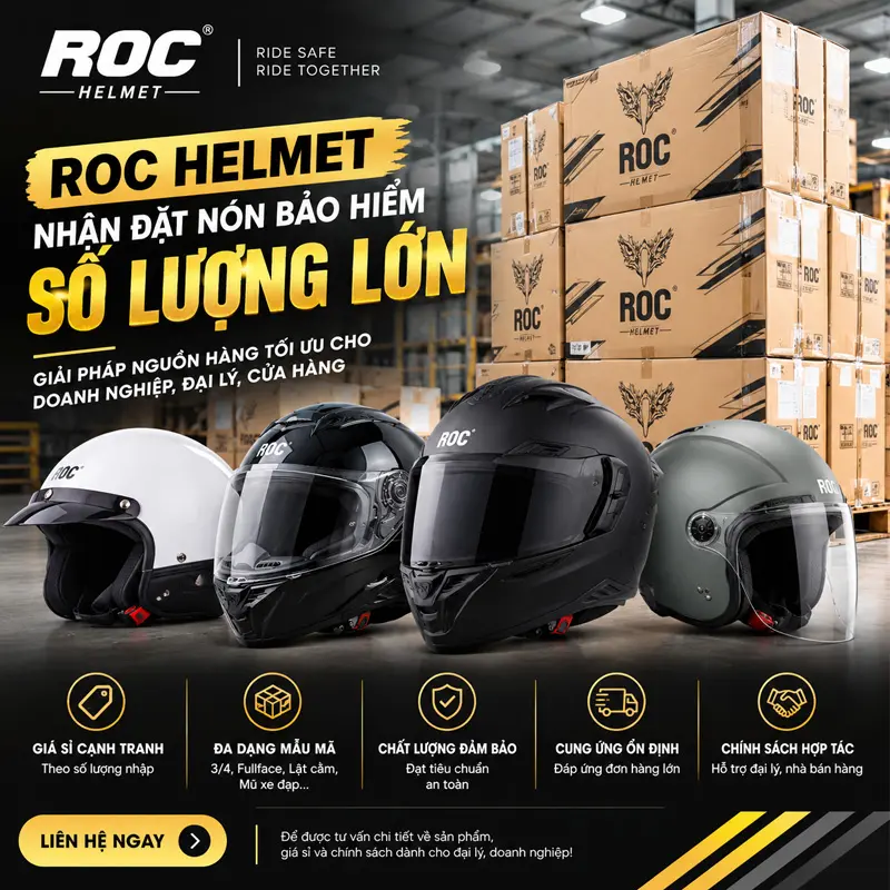 ROC Helmet nhận đặt nón bảo hiểm số lượng lớn