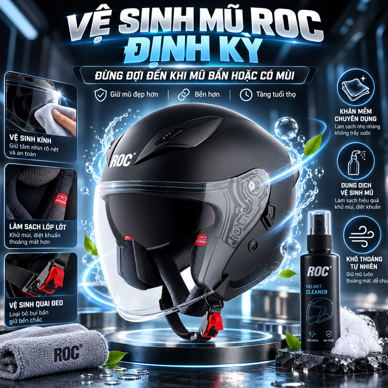Cách bảo quản mũ ROC đẹp, bền và tăng tuổi thọ là hãy Vệ sinh mũ định kỳ, không đợi đến khi mũ bẩn hoặc có mùi