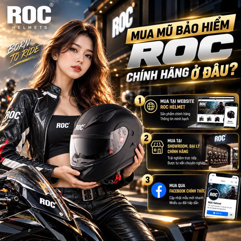 Mua mũ bảo hiểm ROC chính hãng ở đâu tốt?