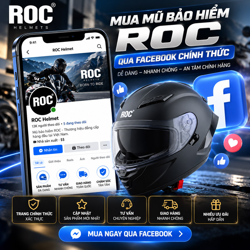 Mua mũ bảo hiểm ROC chính hãng ở đâu tốt? 4 Mua tại các kênh bán hàng trực tuyến chính thức của ROC Helmet