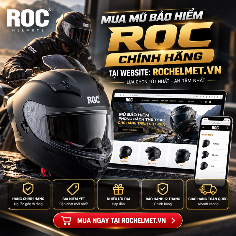 Mua mũ bảo hiểm ROC chính hãng ở đâu tốt? 3 Mua mũ bảo hiểm ROC ở website chính thức https://rochelmet.vn/