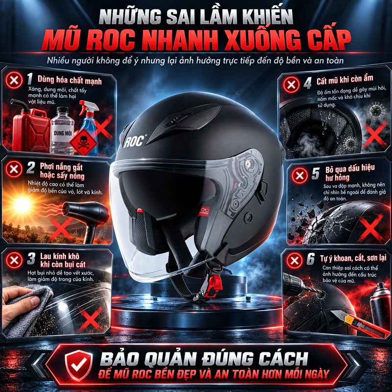 Những sai lầm khiến mũ ROC nhanh xuống cấp mà nhiều người không để ý